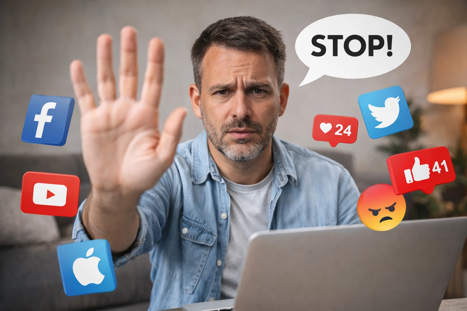 stop aux réseaux sociaux
